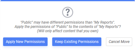 Choose Apply New Permissions, Keep Existing Permissions or Cancel Move